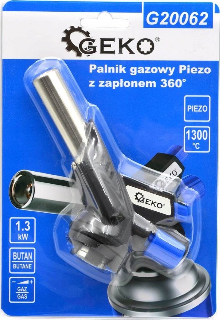 Pistolet do kleju Geko Palnik gazowy Piezo z zapłonem 360 stopni (10/40)
