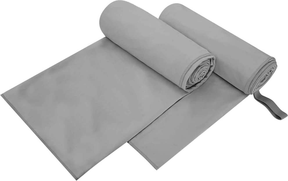 vidaXL Ręczniki Sportowe 2 pcs ciemno szary 200 x 100 cm