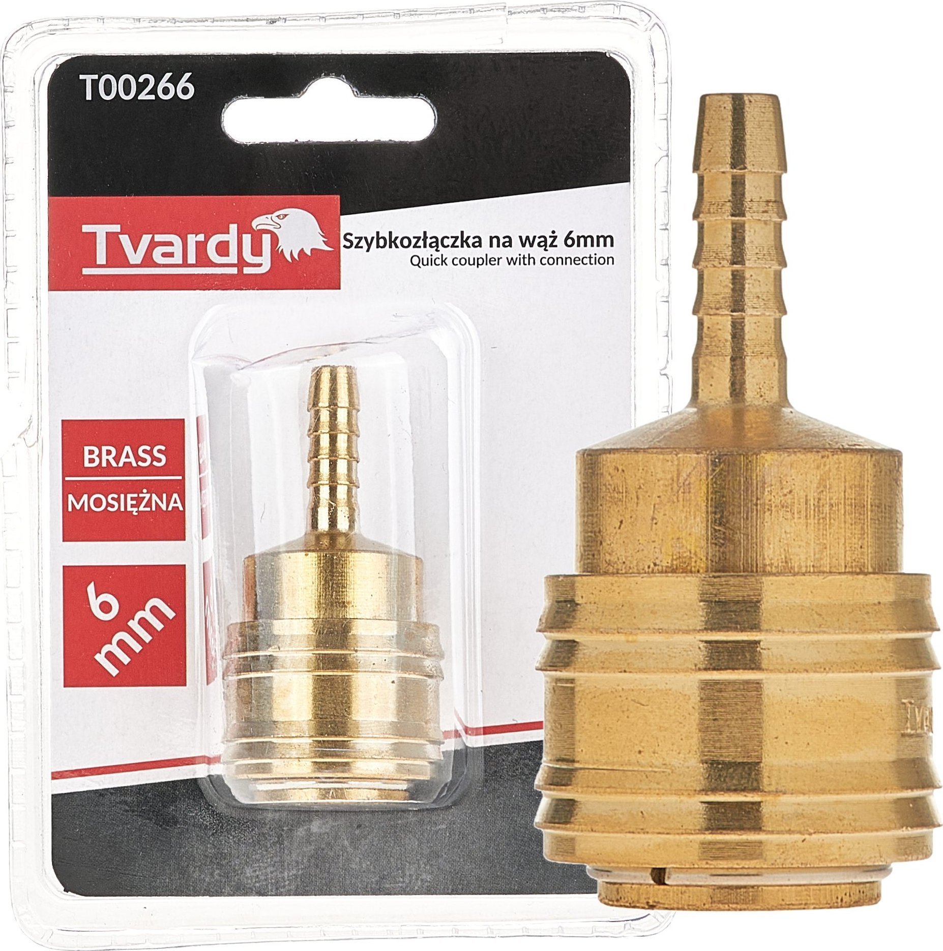 Szybkozłączka mosiężna na wąż 6mm typ żeński (1/10/100)