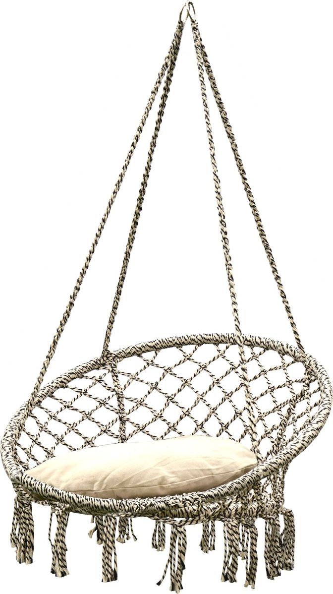 Saska Garden hamak ażurowy fotel wiszący 80 x 60 cm z poduszką szary (187615)