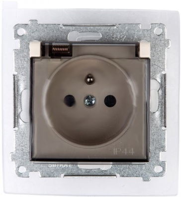 Kontakt-Simon Gniazdo SIMON54 hermetyczne 1-krotne z/u 16A IP44 kremowe - DGZ1BZ.01/41A