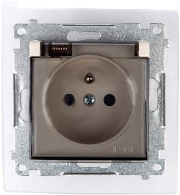 Kontakt-Simon Gniazdo SIMON54 hermetyczne 1-krotne z/u 16A IP44 kremowe - DGZ1BZ.01/41A