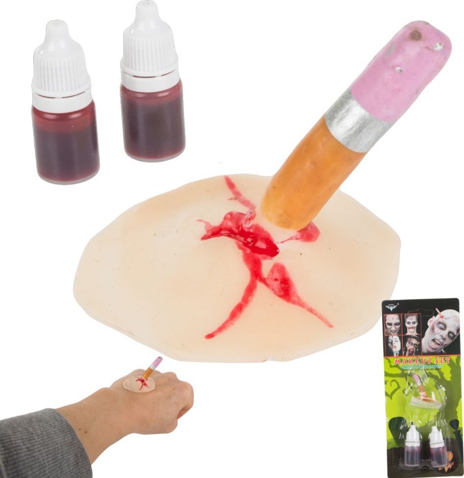 Verk Sztuczna rana makeup kit zestaw do makijażu halloween z krwią wbity ołówek Sztuczna rana makeup kit zestaw do makijażu halloween z krwią wbity oł