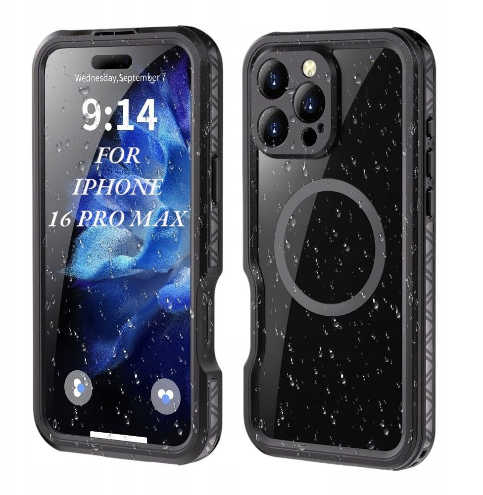 Futerał wodoodporny SHELLBOX GT kompatybilny z MagSafe do IPHONE 16 Pro Max czarny