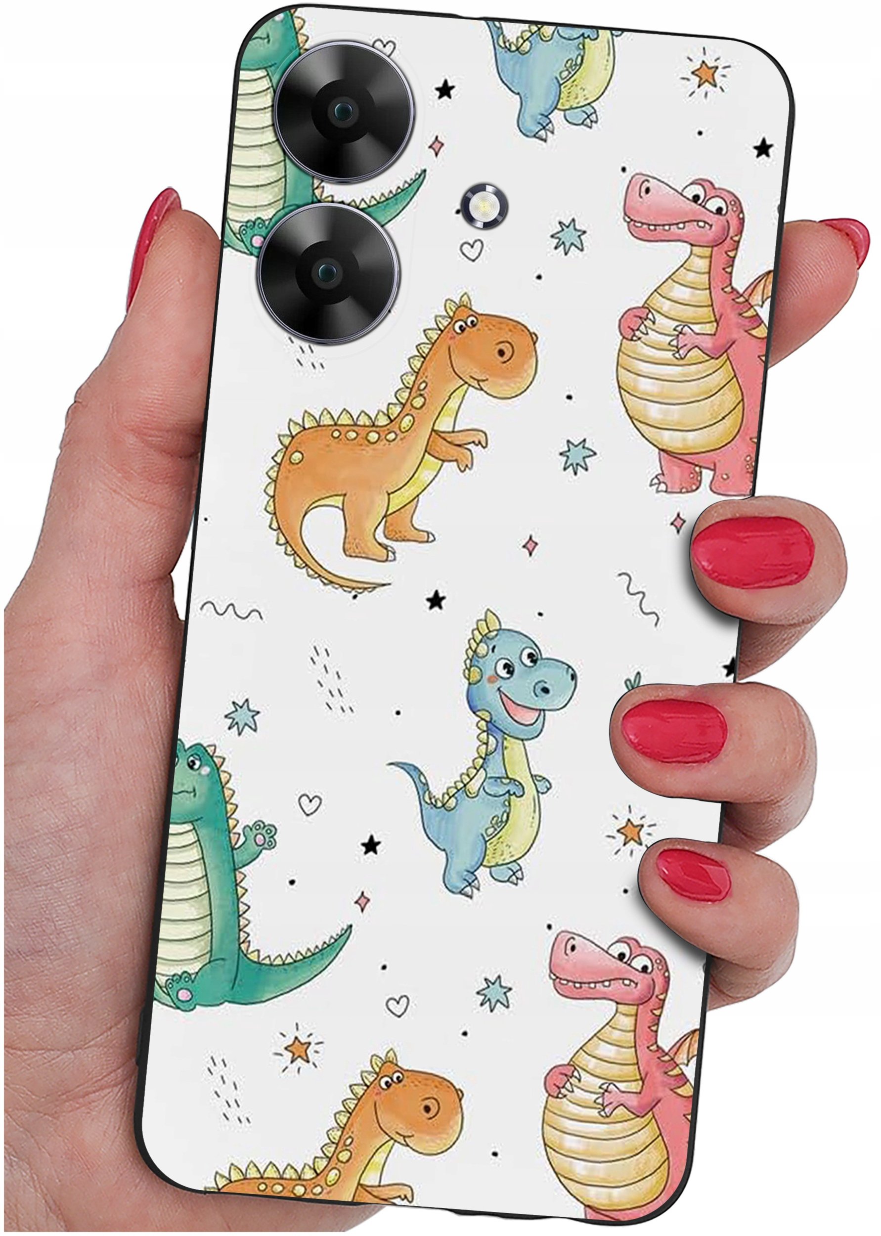 ETUI do Realme Note 60 CASE WZORY | SILIKONOWE MATT CASE + SZKŁO 9H