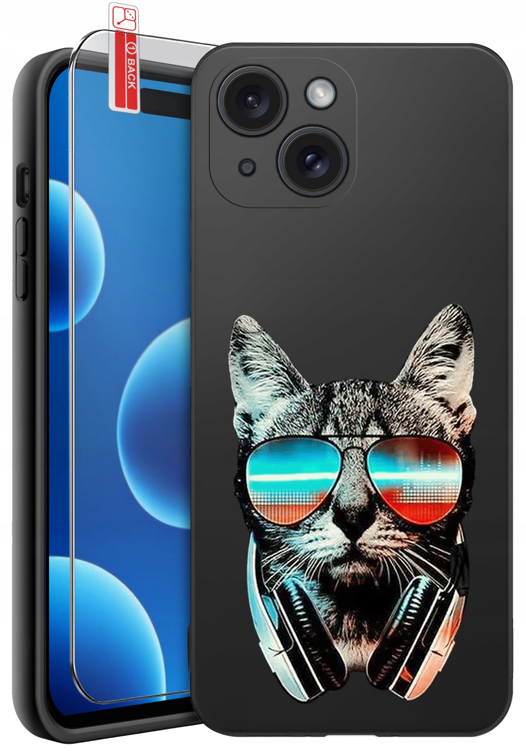 ETUI do iPhone 15 | WZORY | SILIKONOWE MATT CASE + SZKŁO 9H