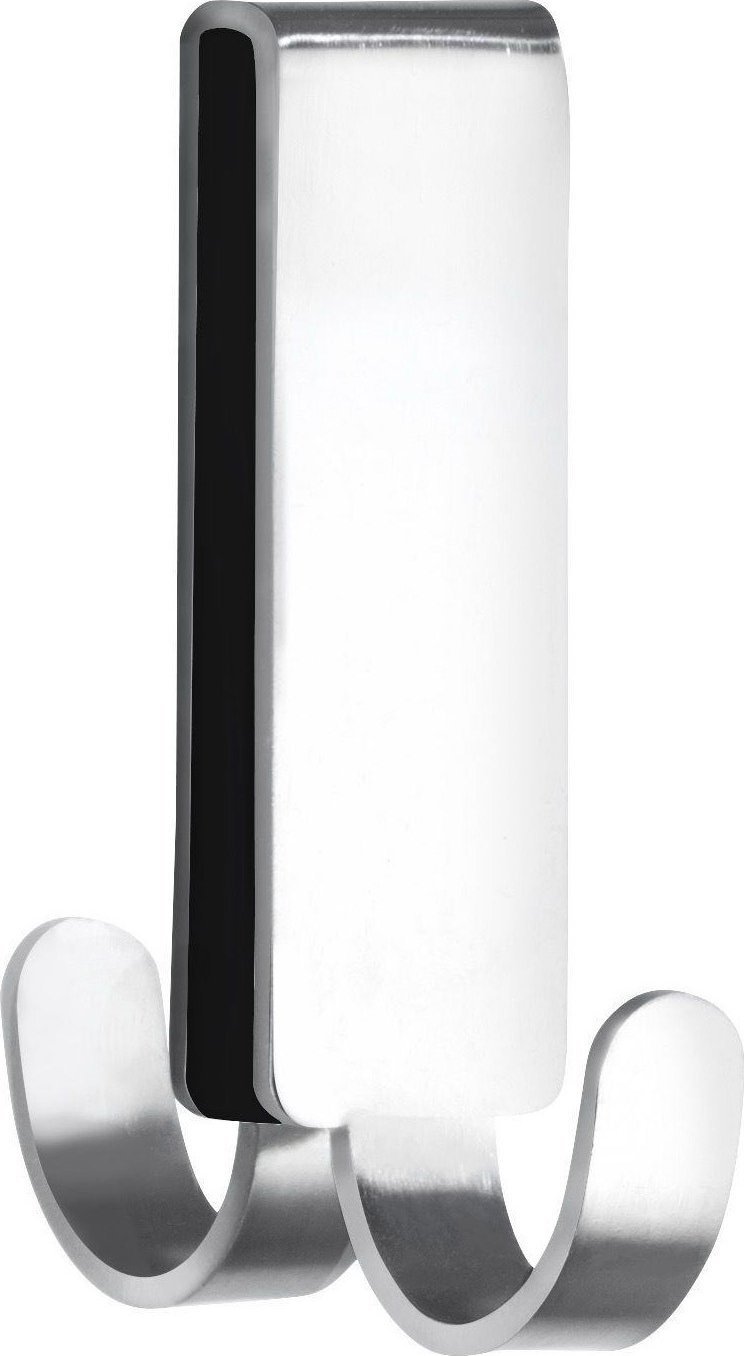 Wenko Podwójny hak na ręczniki Vieste, wykonany ze stali nierdzewnej, mocowany do szyby kabiny prysznicowej, wymiary 7x5.5x2 cm