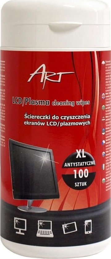 Art Chusteczki nawilżane XL do czyszczenia ekranów LCD/TFT 100 szt. (AS-14)