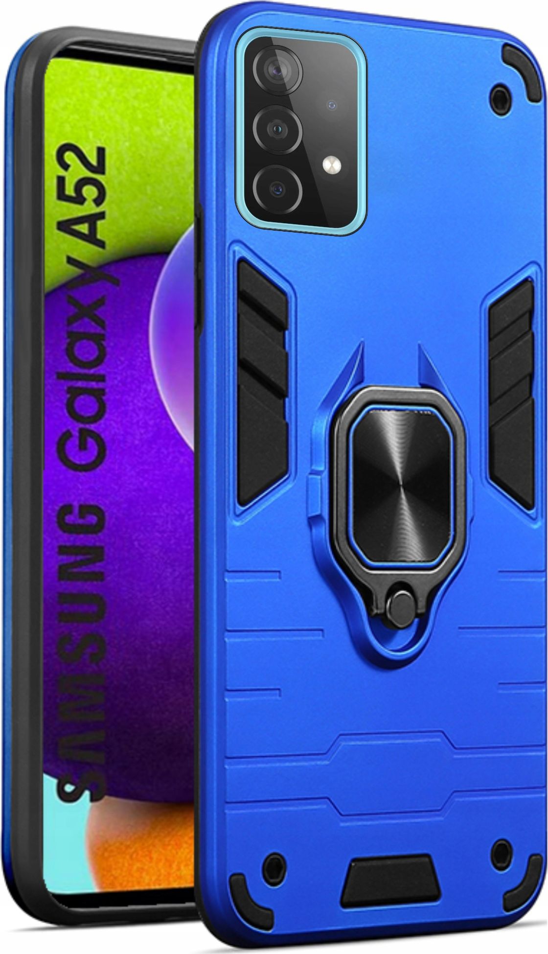 etumi Etui Pancerne Do Samsung Galaxy A52 A52S A52 5G Wzmocnione Hybrydowe Etui Ochronne Futerał Armor Pokrowiec Magnes Armr0028