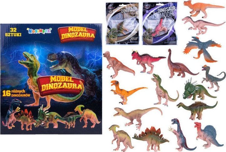 Figurka Norimpex PROMO Dinozaur w saszetce 16 wzorów 1003576 mix Cena za 1szt op.32 MIX