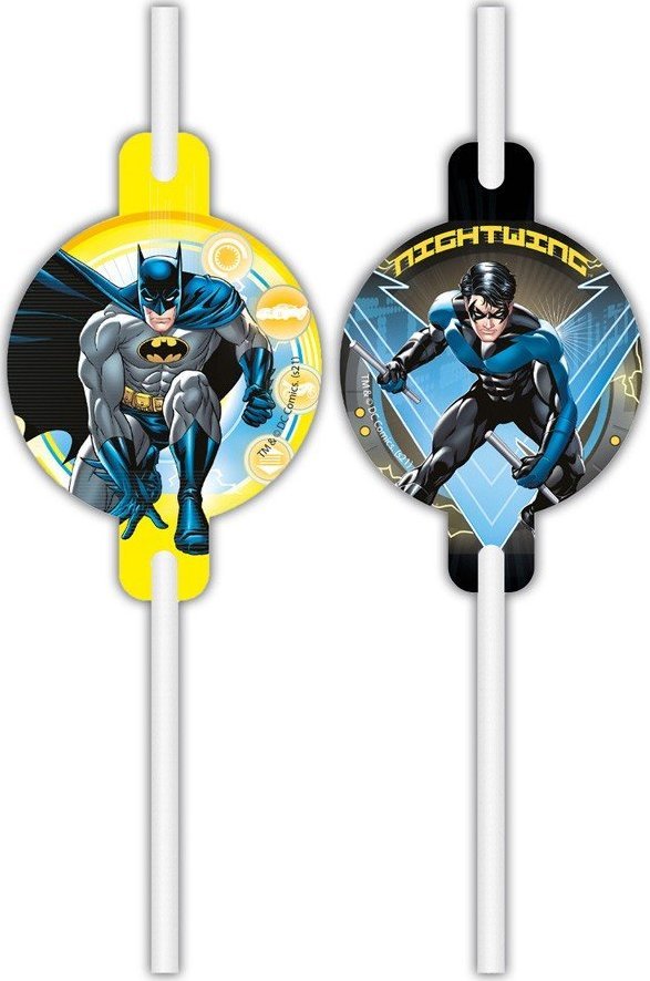 GoDan Rurki papierowe dekoracje Batman do picia napojów