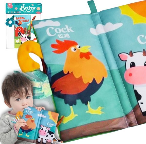 Woopie Książeczka z Ogonkami Zwierząt Materiałowa