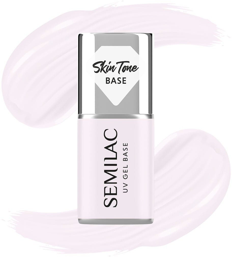 SEMILAC Skin Tone Baza coverowa do lakierów hybrydowych półtransparentna Milky Pink 7 ml