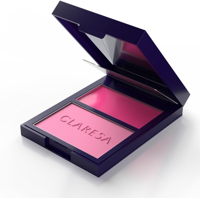 Makeup Revolution CLARESA_Duo Palette Creamy & Pressed Blush paleta do konturowania kremowo-pudrowa 01 Awesome Blossom 8,5g