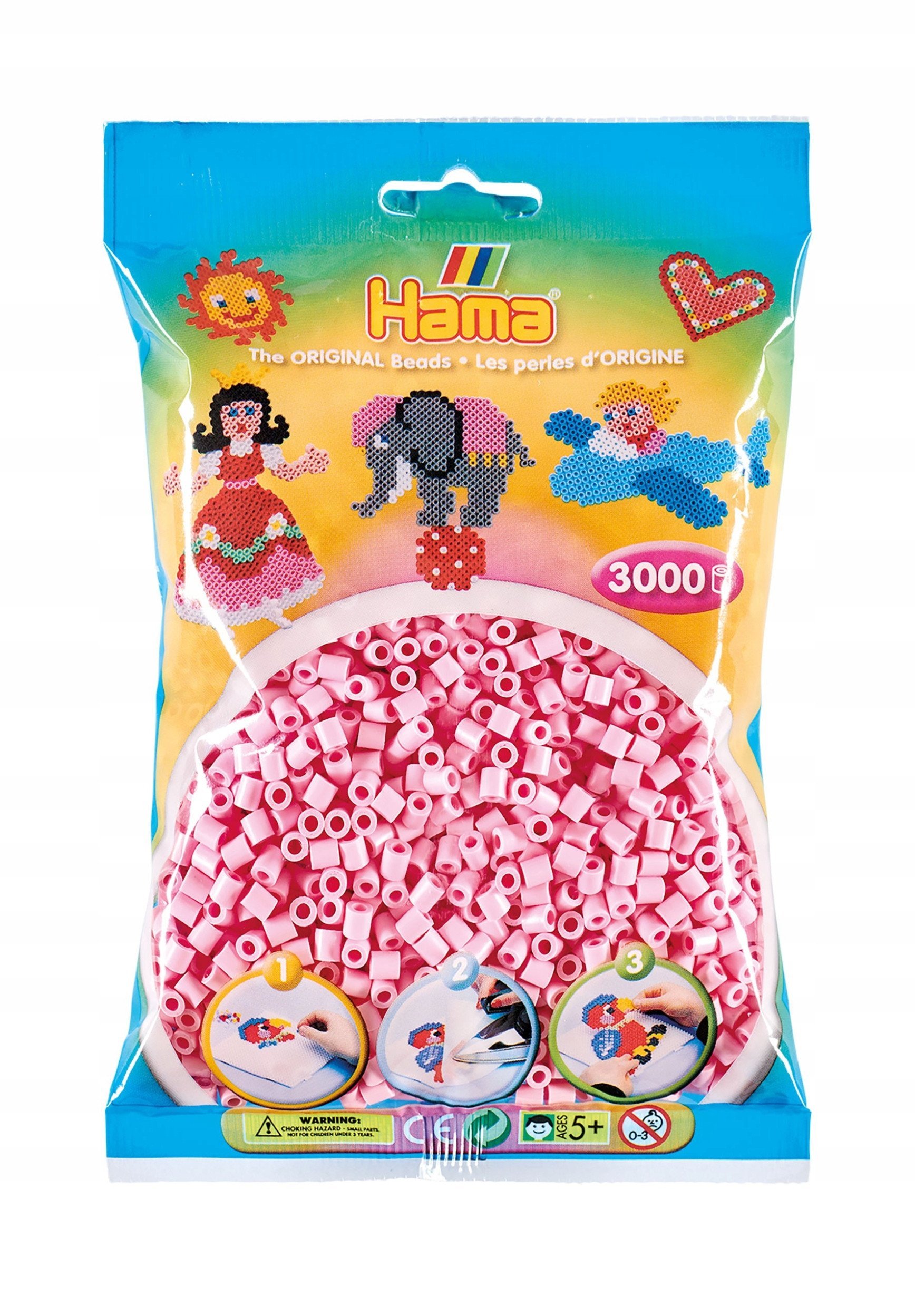 Revell Hama midi perler 3000stk pastel rosa