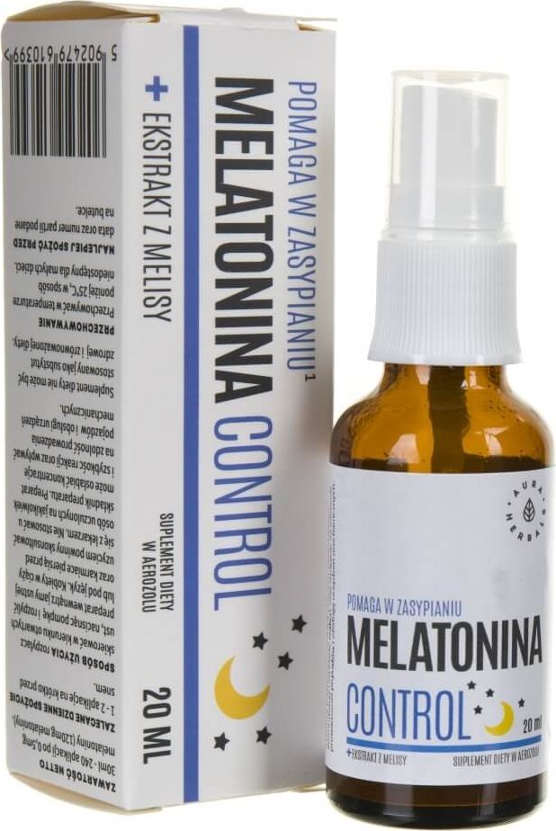 Aura Herbals Aura Herbals Melatonina Control + ekstrakt z melisy - 20 ml