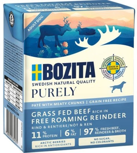 BOZITA Purely wołowina z reniferem pasztecik z kawałkami mięsa 370g