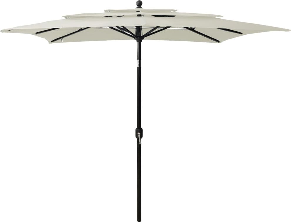 vidaXL 3-poziomowy parasol na aluminiowym słupku, piaskowy, 2,5x2,5 m