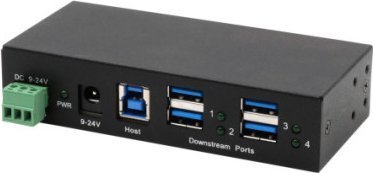 Exsys EXSYS EX-11244HMS 4-portowy HUB USB 3.2 Gen 1 z szyną DIN i chipsetem ściennym VIA VL813
