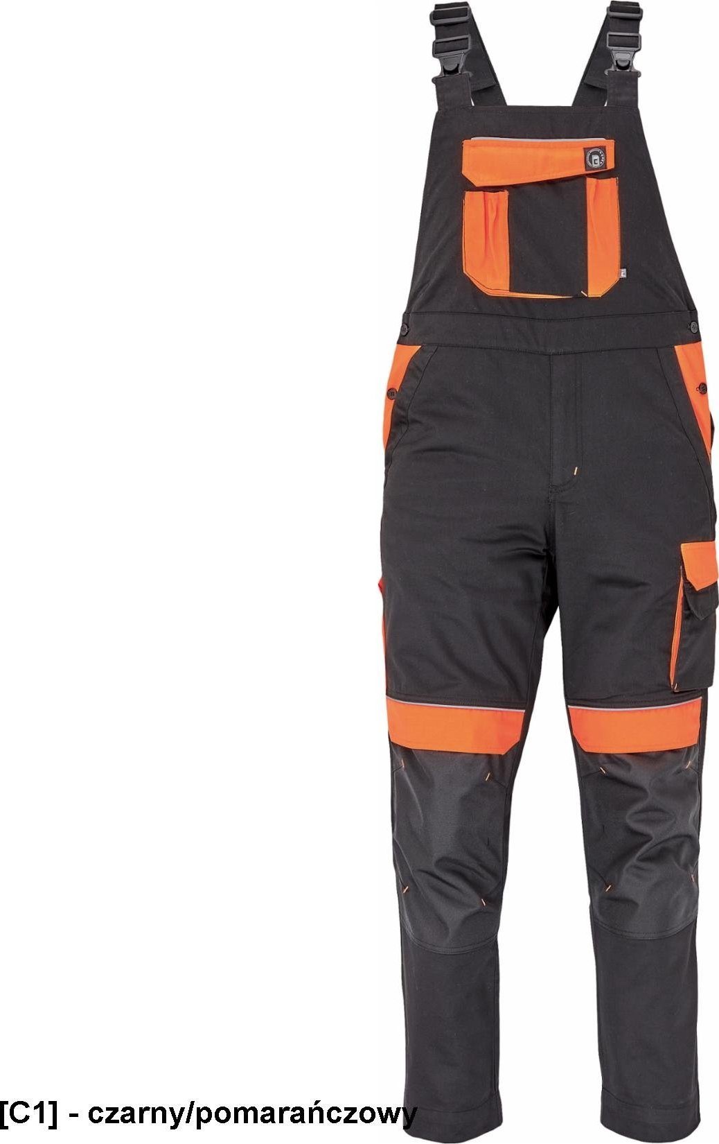 CERVA MAX VIVO - ogrodniczki - czarny/pomarańczowy 58