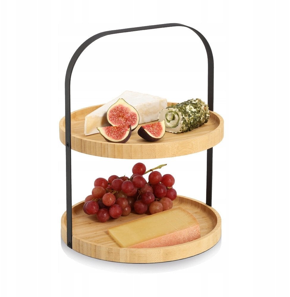 Patera bambusowa z uchwytem MAVARO, 2-poziomowa