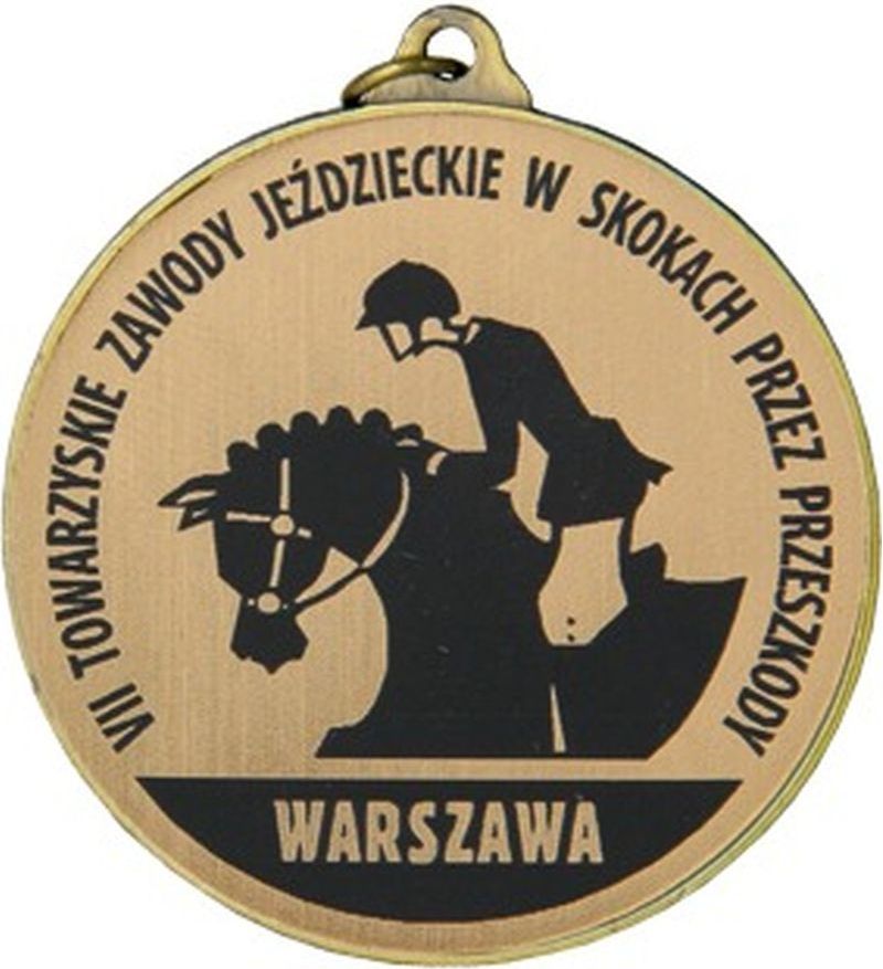 Victoria Sport Medal złoty- biegi - medal stalowy z grawerem na laminacie
