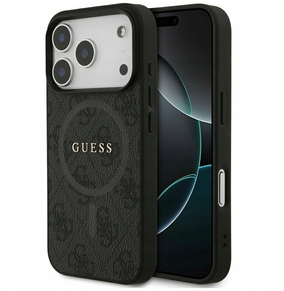 Guess 4G Ring Classic Logo MagSafe case for iPhone 17 Pro black