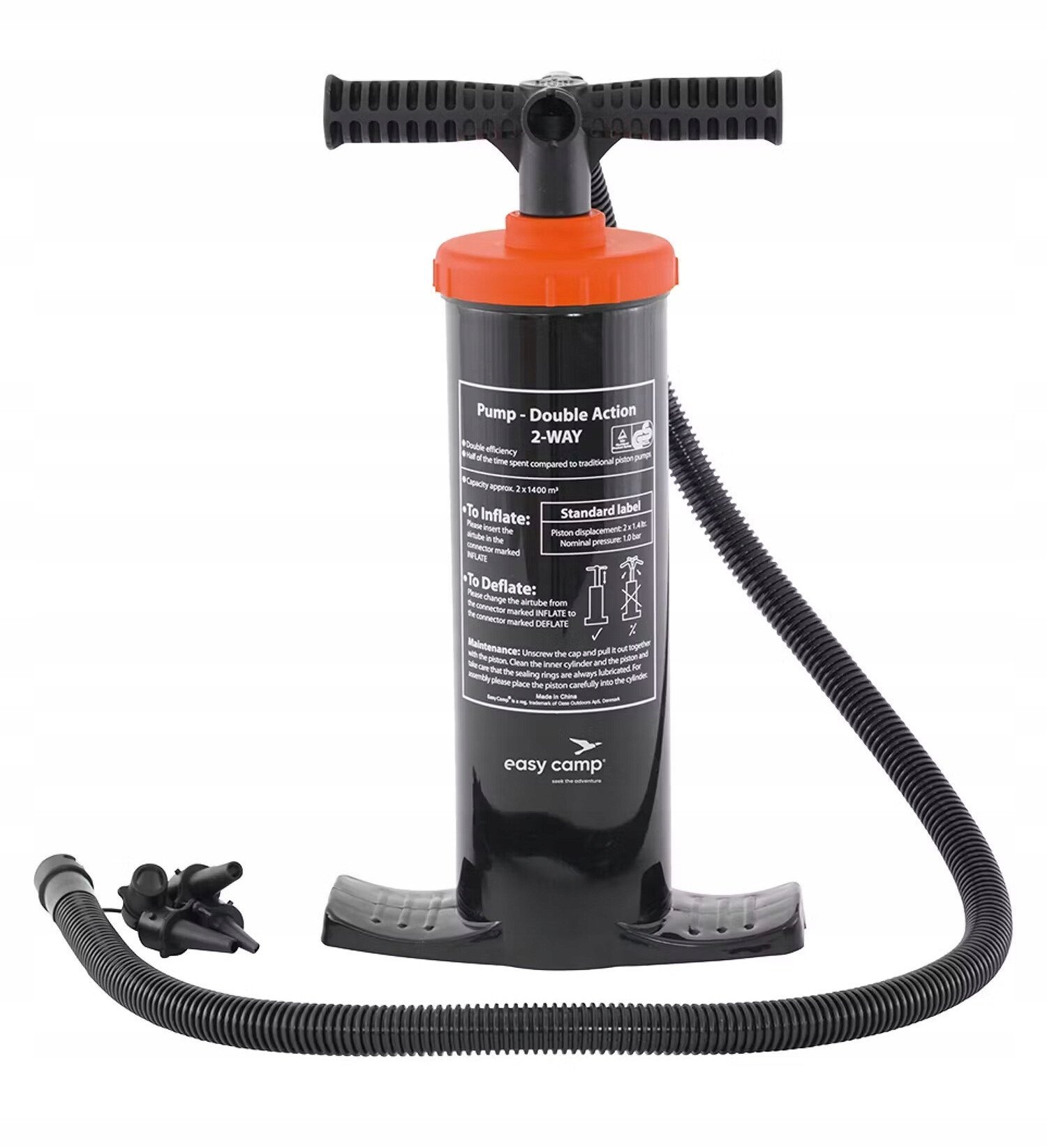 Outwell Double Action Pump Manual Air Pump for Quick Inflation, Black | Outwell