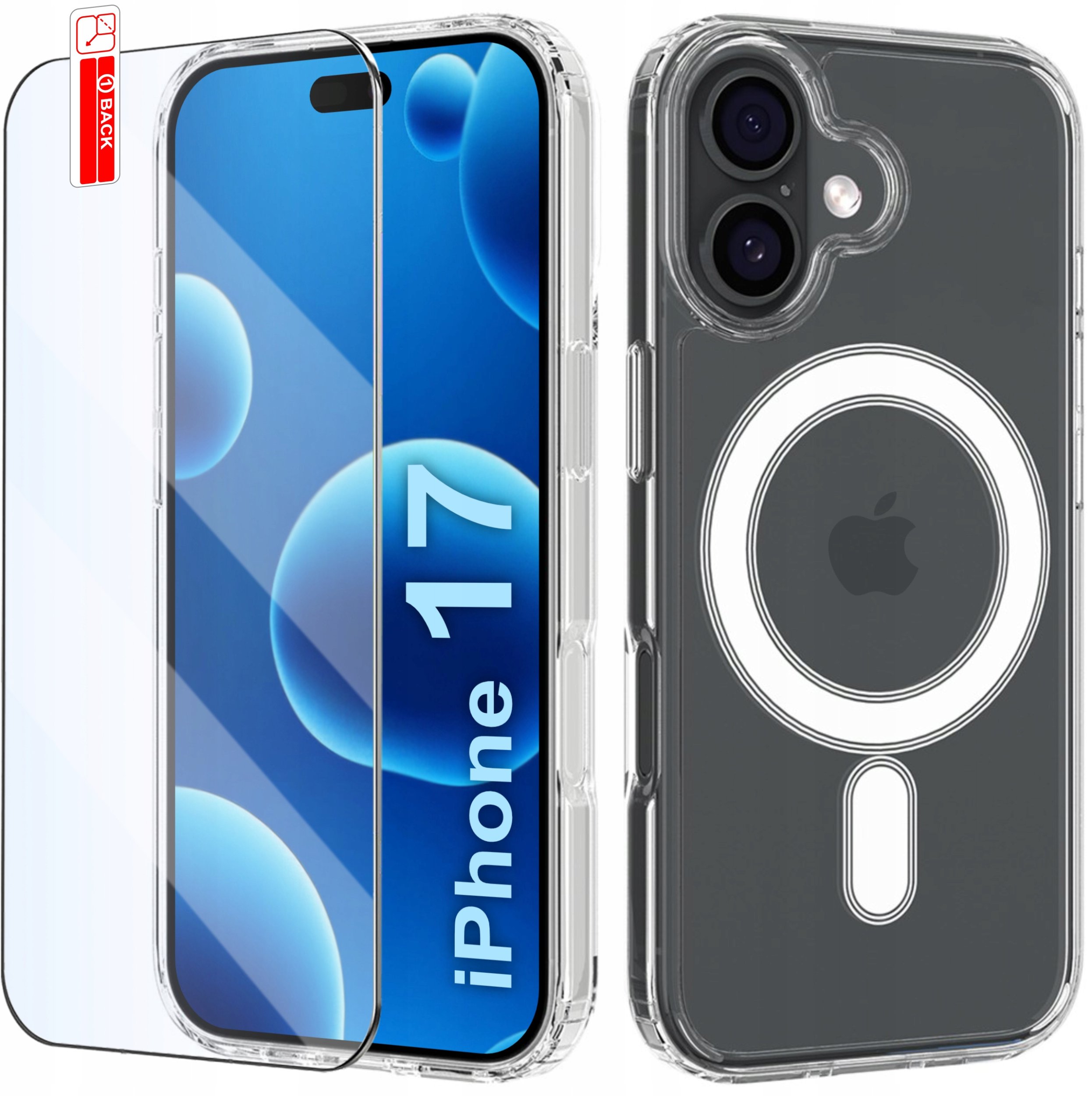 Etui Magnetyczne Przezroczyste do iPhone 17 |do MAGSAFE CASE | + Szkło 9H
