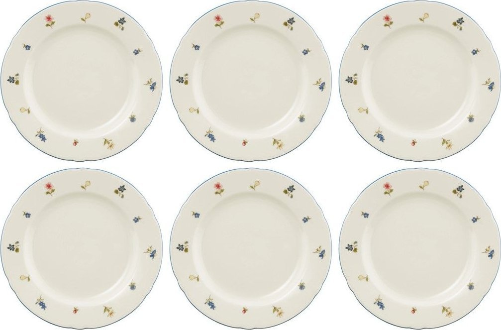 Zestaw 6 talerzy porcelanowych do sałatek 20 cm biały - Seltman