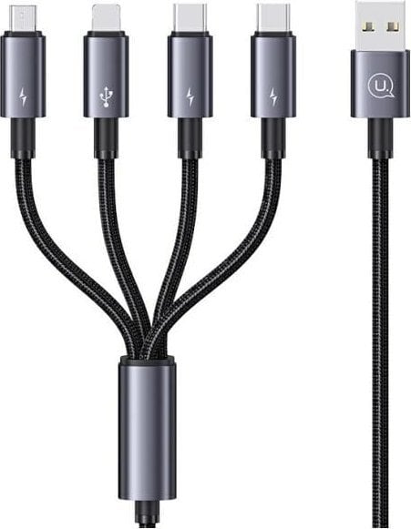 Kabel USB Usams 2x USB-A - 2x USB-C + Lightning + microUSB 1.2 m Wielokolorowy
