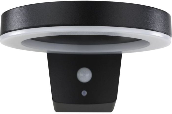 REV LED Solar Wandleuchte Round Metall schw.Bew.Melder2023001100