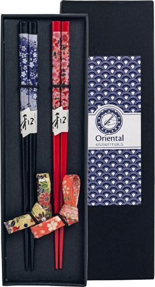Emro Aziatica Zestaw drewnianych pałeczek z motywem kwiatów wiśni 22,5cm - 2 pary