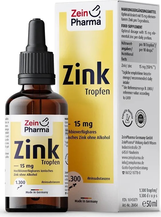 Zein Pharma Zein Pharma - Zinc Drops, Cynk, Płyn, 50 ml