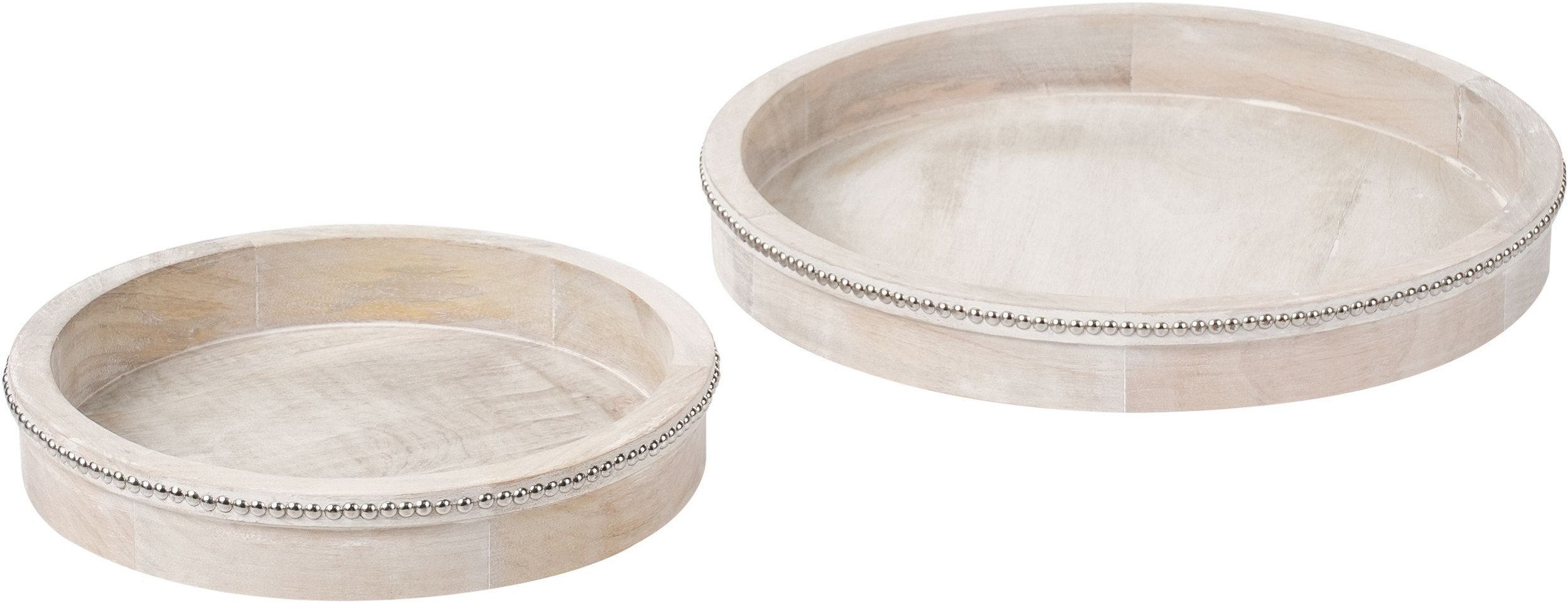 Zestaw 2 tac do serwowania MANSOURA Drewno mango Jasnobrązowy