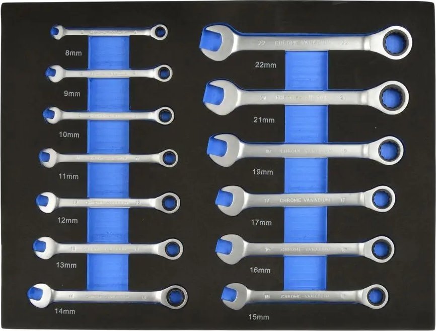 Geko Wkład- zestaw kluczy z grzechotką 13el. 8-22mm (6)