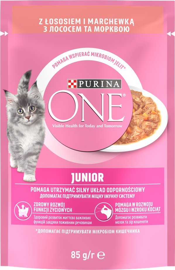 Triton Purina One Junior Karma dla kociąt z łososiem i marchewką 85g