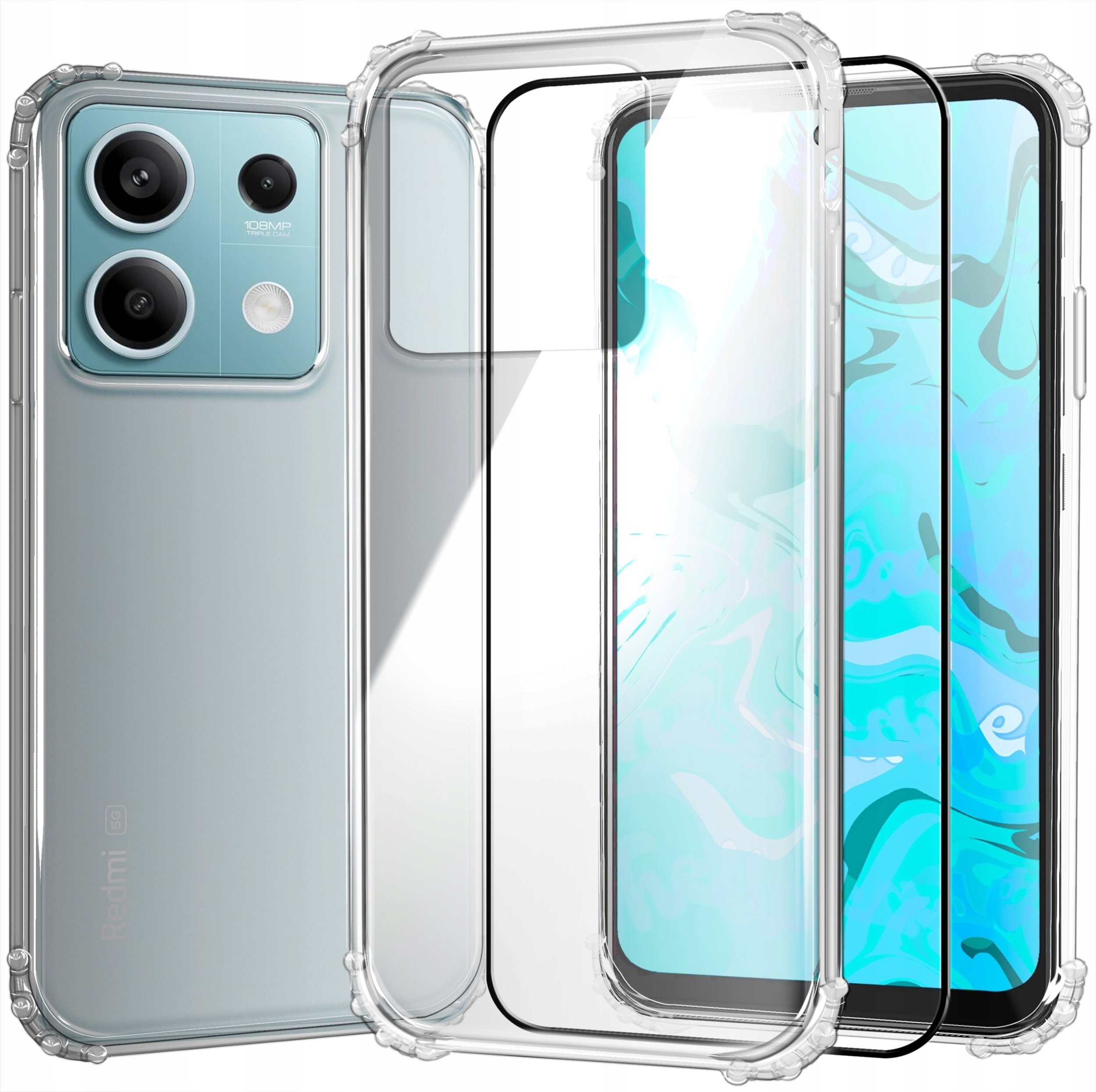 ETUI PANCERNE DO XIAOMI REDMI NOTE 13 5G | CASE SILIKON ANTI SHOCK SZKŁO