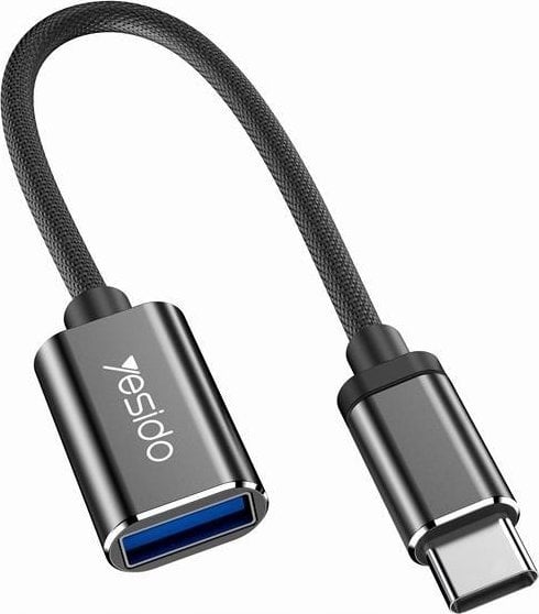 Adapter USB Yesido yesido Adapter OTG GS01 Type-C Male - USB Female, 10cm, BLACK / CZARNY