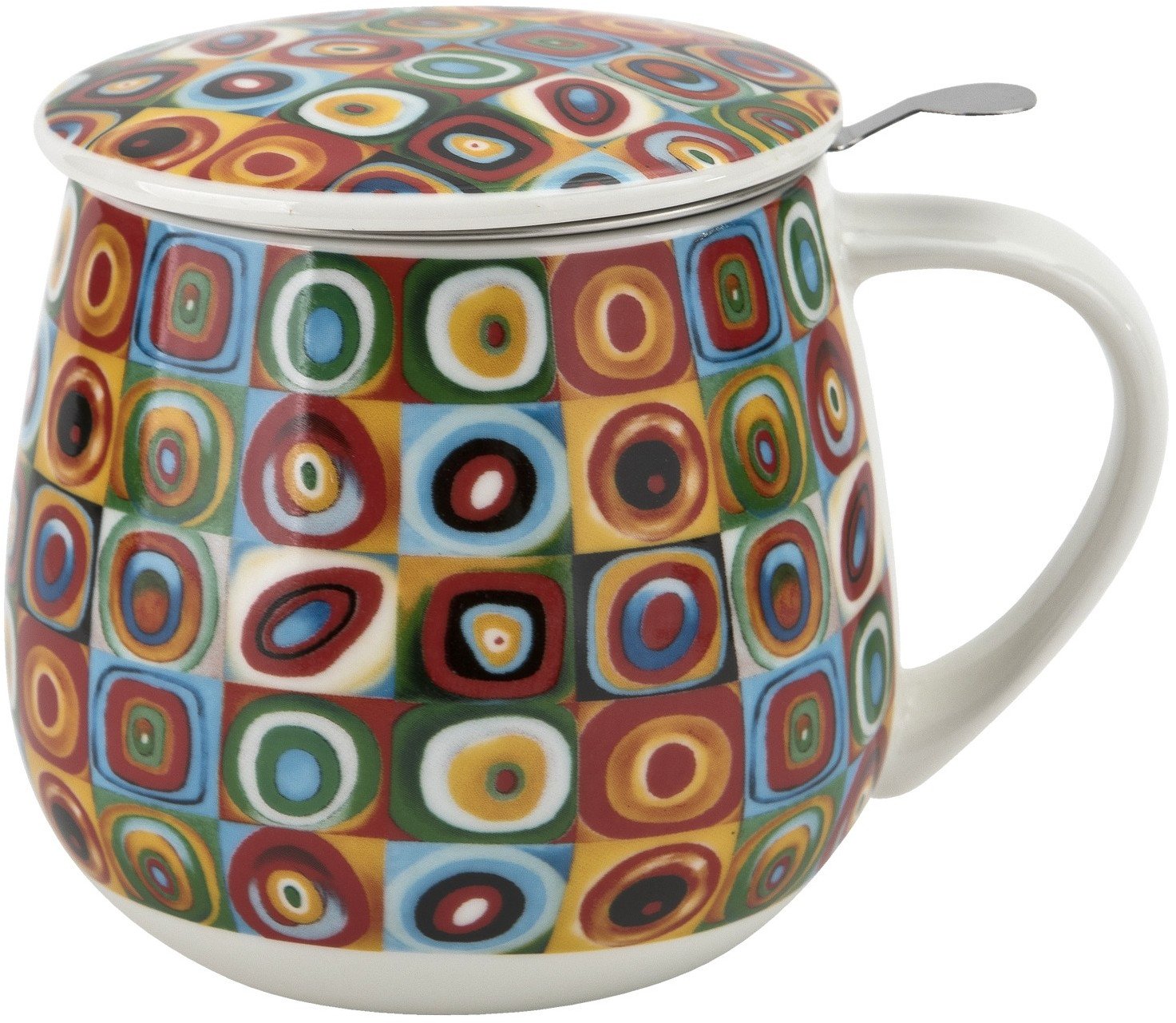 Kubek baryłka z zaparzaczem SQUARES WITH CIRCLES, W.Kandinsky