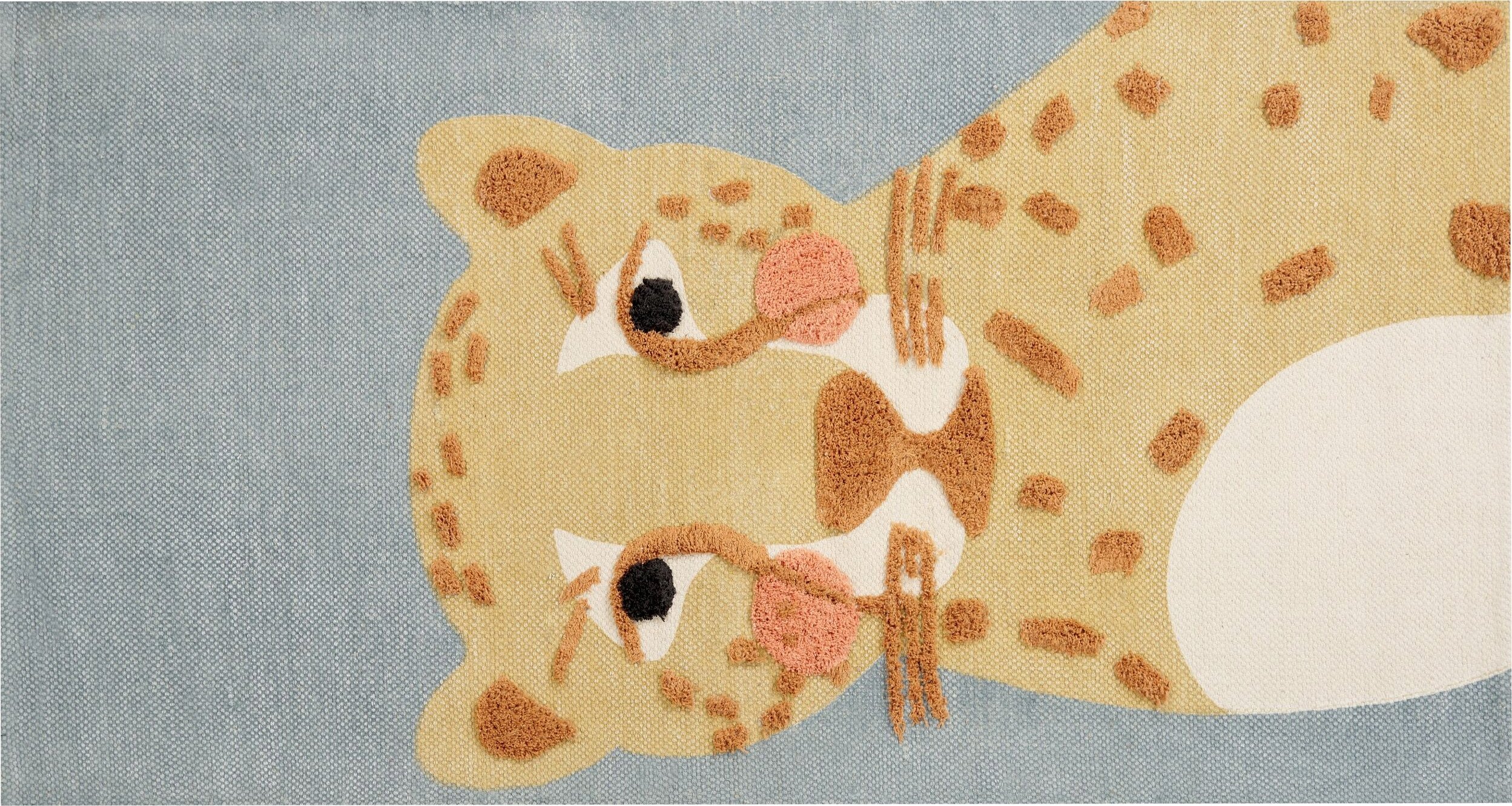 Beliani Dywan dziecięcy bawełniany motyw lamparta 80 x 150 cm żółto-szary TANGSE