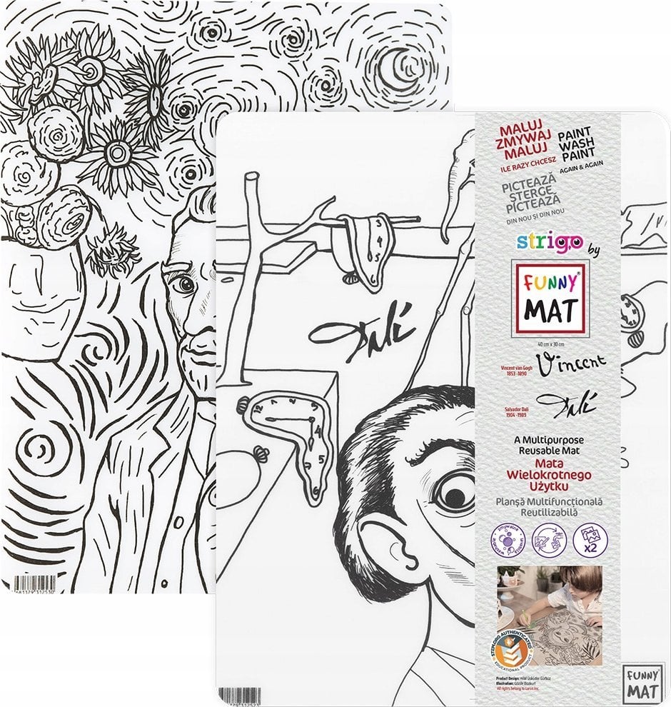 vidaXL Mata transparentna 2szt Van Gogh, Salvador Dali