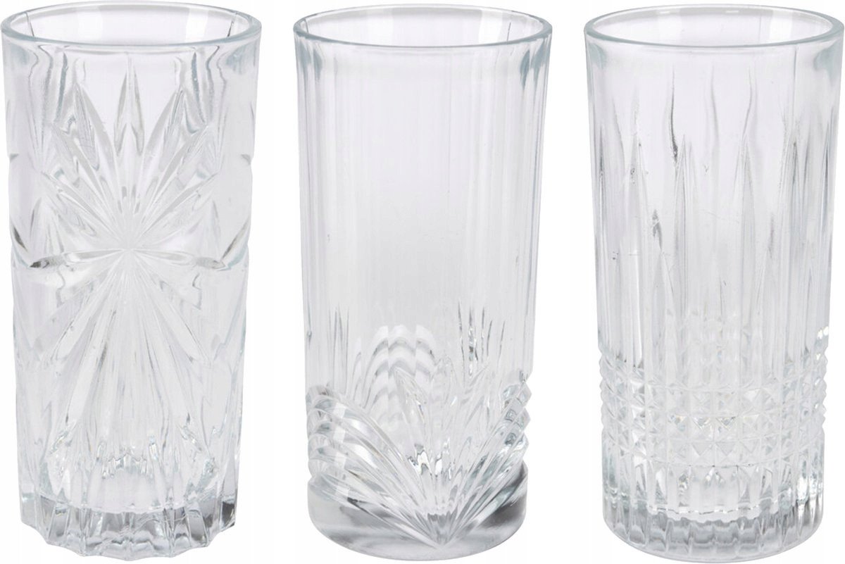 Zestaw 3 szklanek we wzory, 380 ml