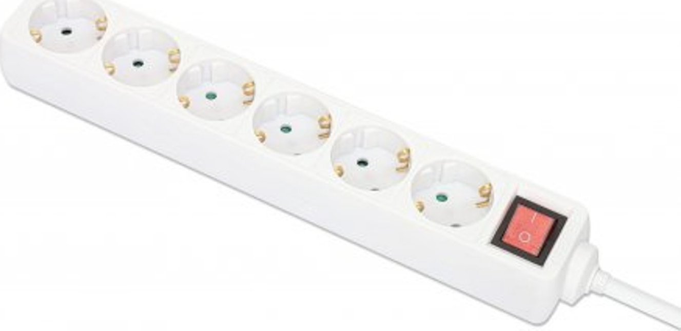 Listwa zasilająca Triton Manhattan 168335 rozgałęziacz 2 m 6 x gniazdo sieciowe Wewnętrzna Biały
