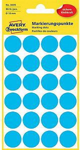 Avery Zweckform ETYK.ZF 3005 ŚR.18 KÓŁKA NIEBIESKIE ETYKIETY - 3005