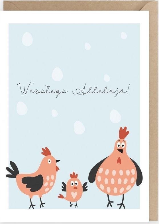 Cardie Kartka okolicznościowa Koguty, eko koperta K090