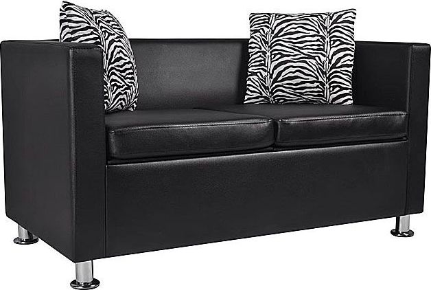 Elior Nowoczesna skórzana sofa Cali 2B - czarna