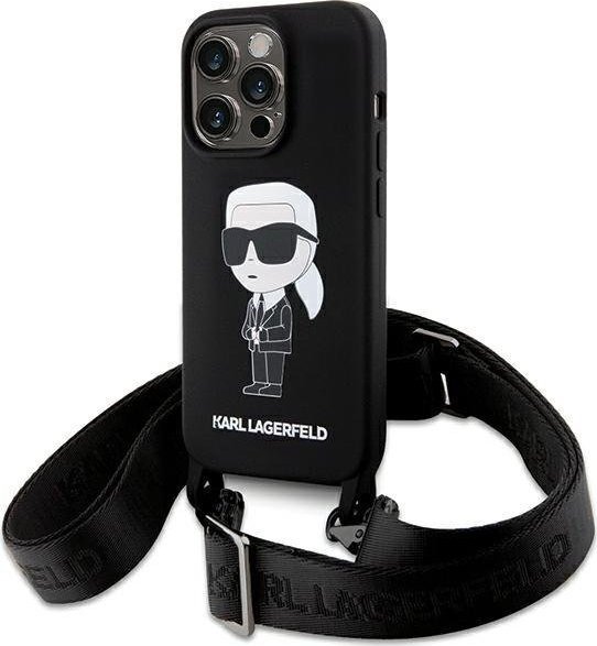 Karl Lagerfeld Karl Lagerfeld KLHCP15XSCBSKNK iPhone 15 Pro Max 6.7" hardcase czarny/black Crossbody Silicone Ikonik