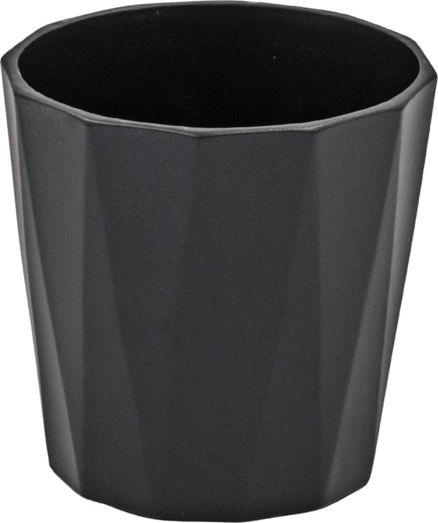 Tajemniczy ogród Osłonka ceramiczna FLORES czarna, 13,5 cm