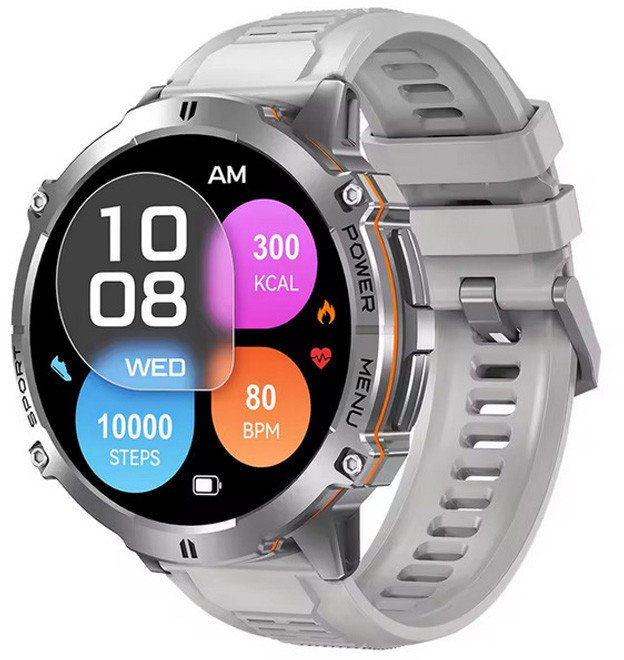 SMARTWATCH męski Rubicon RNCF40 silver/grey silicone